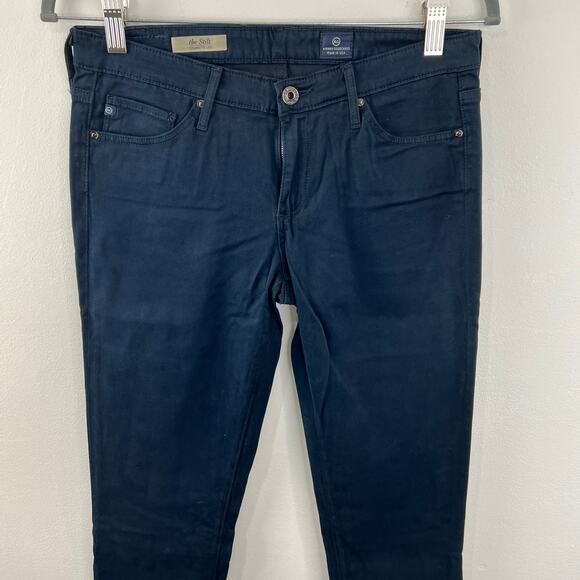 AG Adriano Goldschmied Blue Dark Wash The Stilt Cigarette Leg Jeans Size 28 - Picture 3 of 8